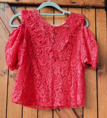 Top rouge en dentelle Zara S