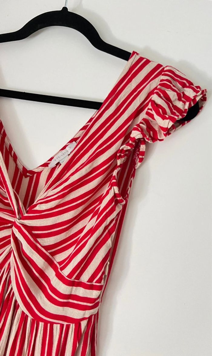 Robe longue imprimée rayures avec volant taille 36 - photo numéro 2