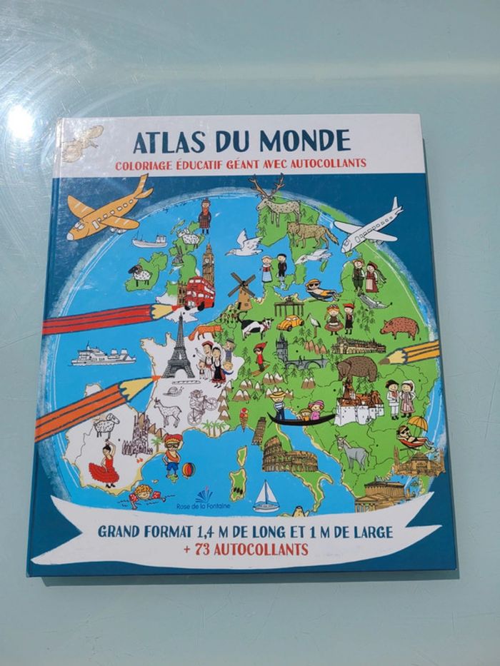 Atlas du Monde 🌍 Coloriage Éducatif Géant avec Autocollants - photo numéro 2