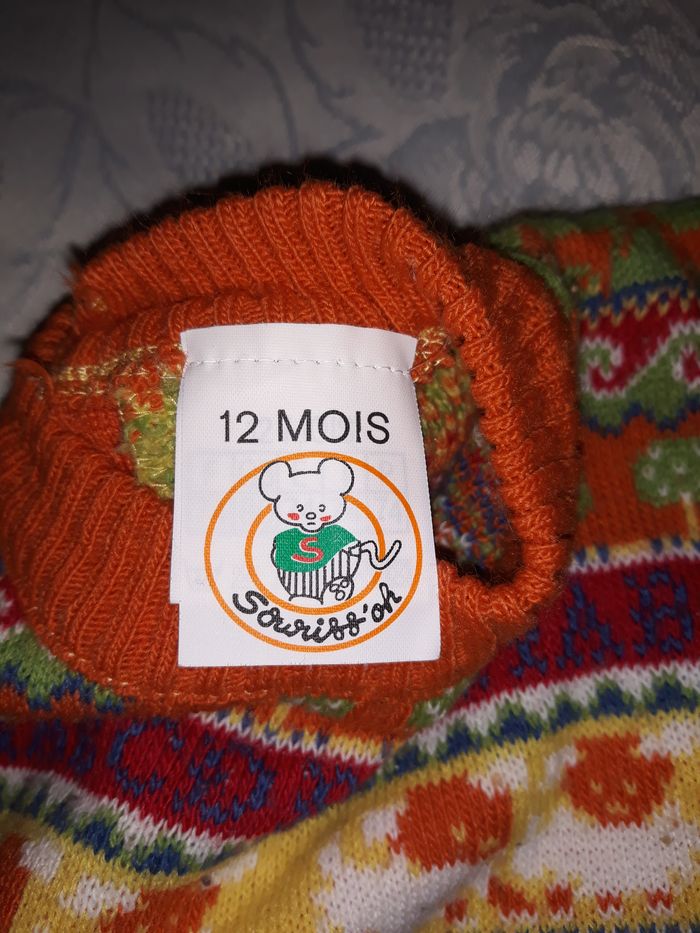 Faby27800 Pull "Souriss'oh" 12 mois Manches longues col rond 100% acrylique - photo numéro 3