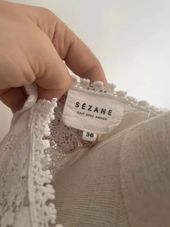 Blouse blanche en dentelle Sézane – taille 36 - photo numéro 5