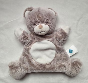 Doudou marionnette ours chiné gris marron - Tex