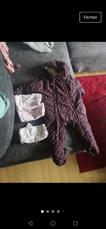 Combinaison pilote fourrée Sergent Major taille 6 mois + 3 bodies