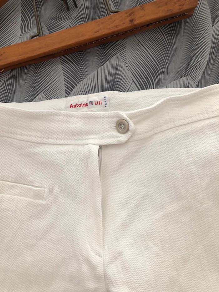 Pantalon stretch blanc vintage - photo numéro 3