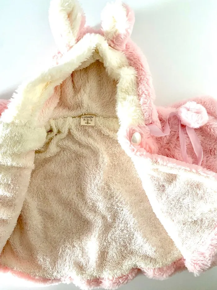 Cape poncho à capuche hiver bébé taille 3-6 mois NEUF - photo numéro 3