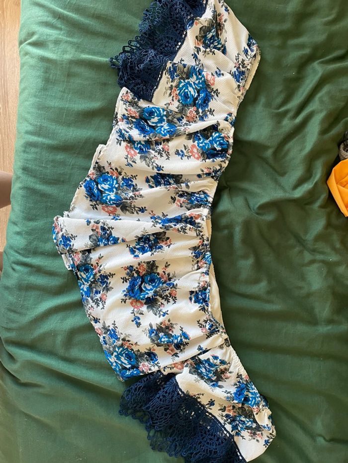 Haut bustier à fleurs bleues - photo numéro 4