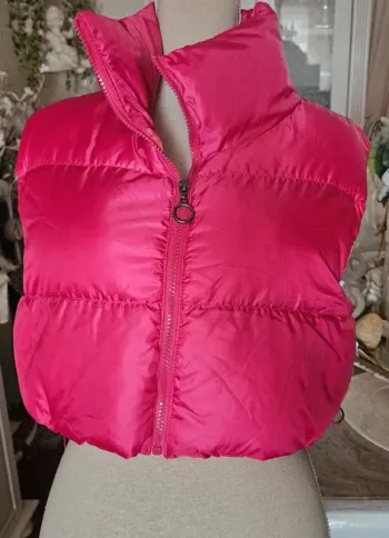 Doudoune courte sans manches rose fushia Max Mila Taille M/L Neuve
