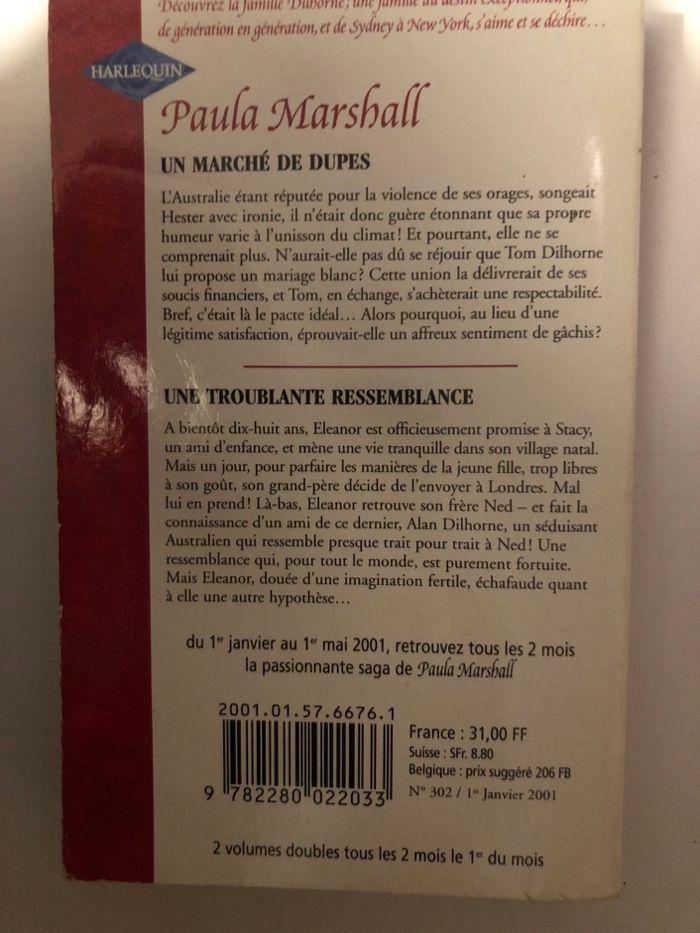Livre 2 romans Paula Marshall - photo numéro 2