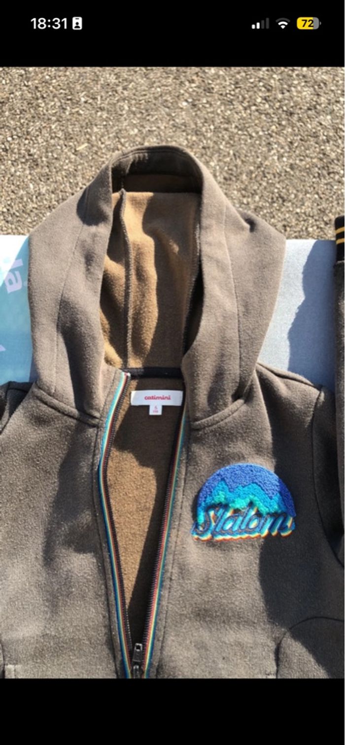 Gilet zippé garçon 5ans catimini marron chaud épais - photo numéro 3