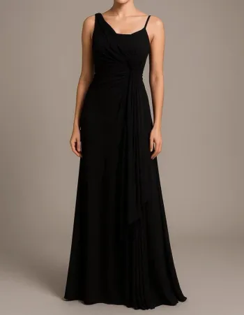 Robe noire longue pour soirée chic Taille S