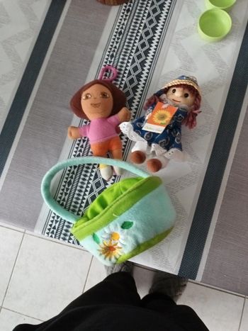 Lot petit sac et 2  peluche