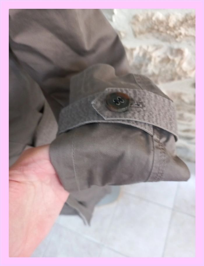 Trench-coat court Piazza Italia gris/taupe cintré - Taille S - Style chic décontracté - photo numéro 9