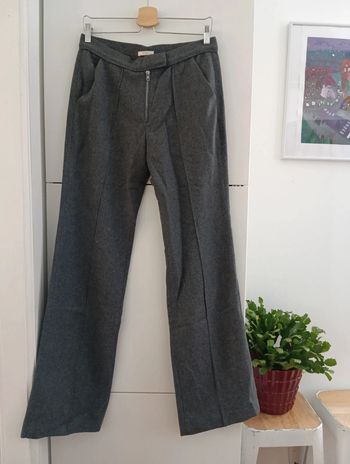 Pantalon droit en laine By Zoé gris