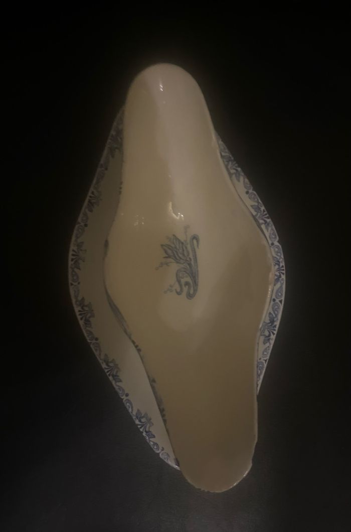 Saucière vintage blanche et bleue - photo numéro 4