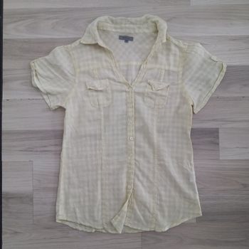 Chemise femme à carreaux jaune manches courtes Tex taille 38