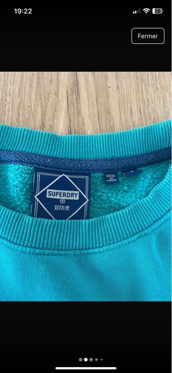 Sweat Superdry bleu turquoise - Taille L