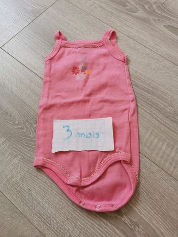 Body débardeur rose - 3 mois petit bateau