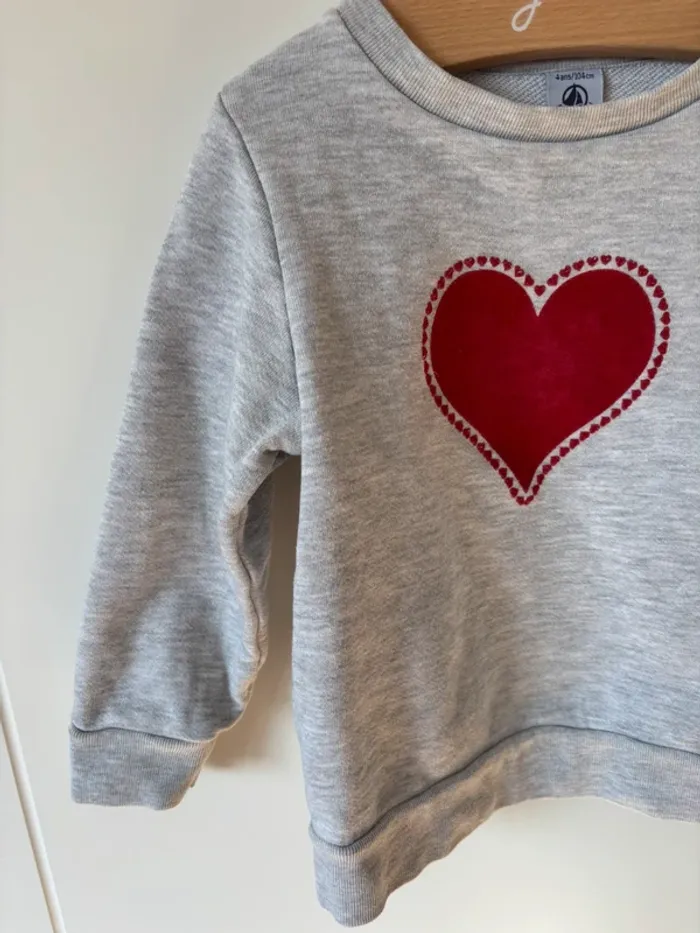 Sweat-shirt Petit Bateau cœur - photo numéro 2