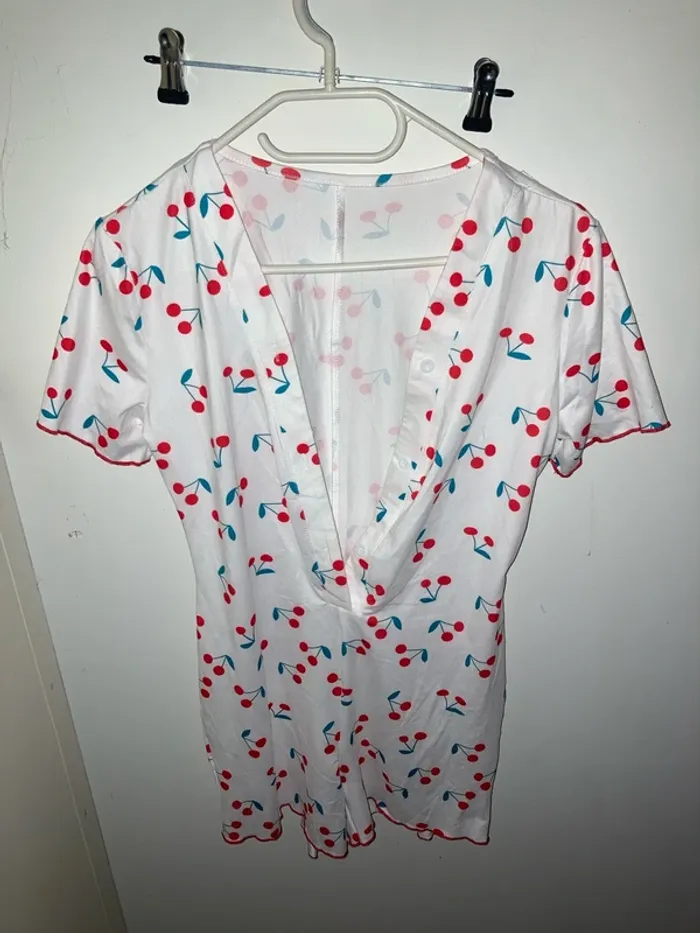 Combi short pyjama cerise