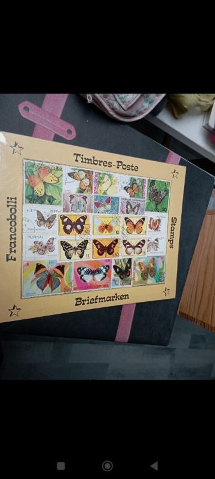 Timbres thème papillon