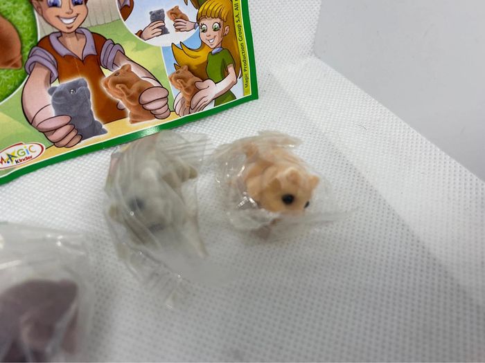 Lot de 3 surprises kinder natoons figurines lapin et rongeurs et leur papier - photo numéro 3