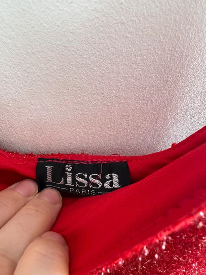 Robe rouge en velour et paillette lissa Paris - photo numéro 3