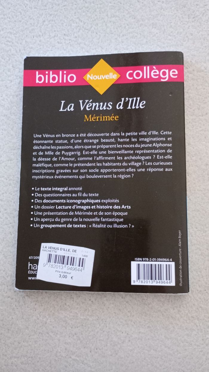 La Vénus d'Ille Prosper Bibliocollege - photo numéro 2