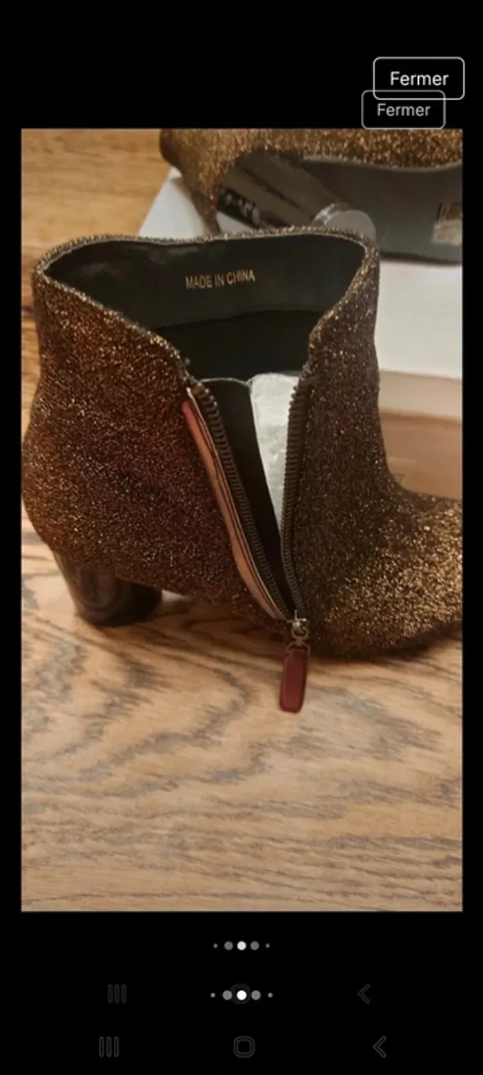 Jolie Bottine I Love Shoes t40 lurex doré neuve - photo numéro 11