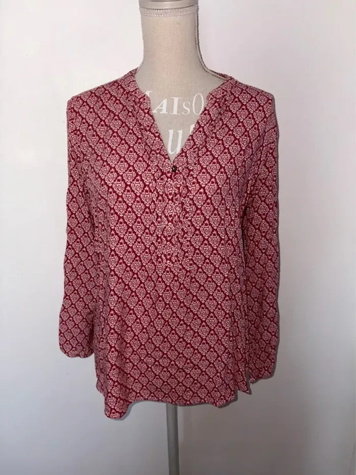 Blouse chemise femme rouge taille L it Hippie en très bon état