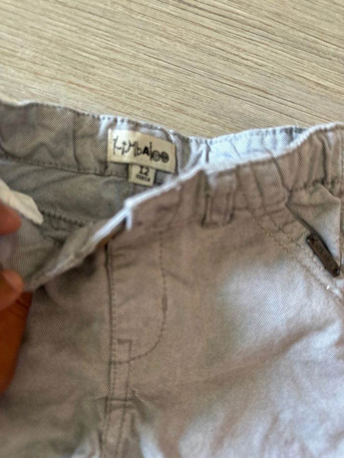 Bermuda bleu gris très bon état 12 mois - photo numéro 4