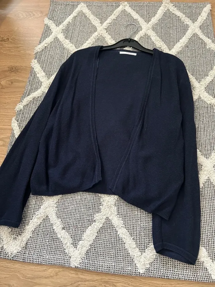 Gilet cardigan en maille marine Camaieu - photo numéro 3