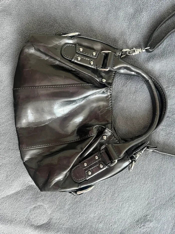 Sac baguette Y2K noir – style city chic – anse ajustable - photo numéro 2