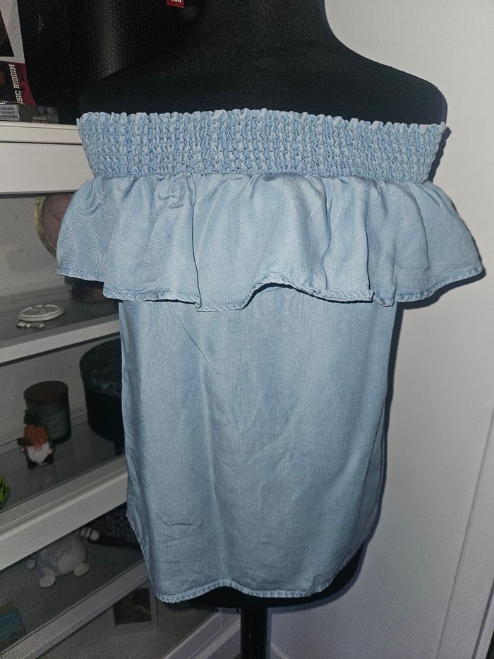 Blouse bardot bleu clair – Pimkie – Taille S - photo numéro 2