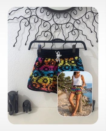 Short fluide imprimé Géométrique Multicolore - Taille M