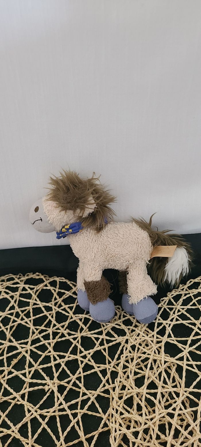 Doudou cheval Galupy foulard bleu fleurs DIDDL - photo numéro 4