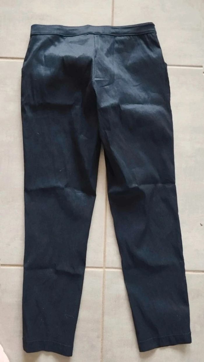 Pantalon tregging bleu  marine  taille s brillant avec  effets - photo numéro 8