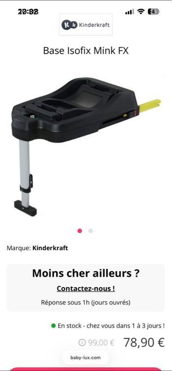 Base auto Isofix kinderkraft mink fx