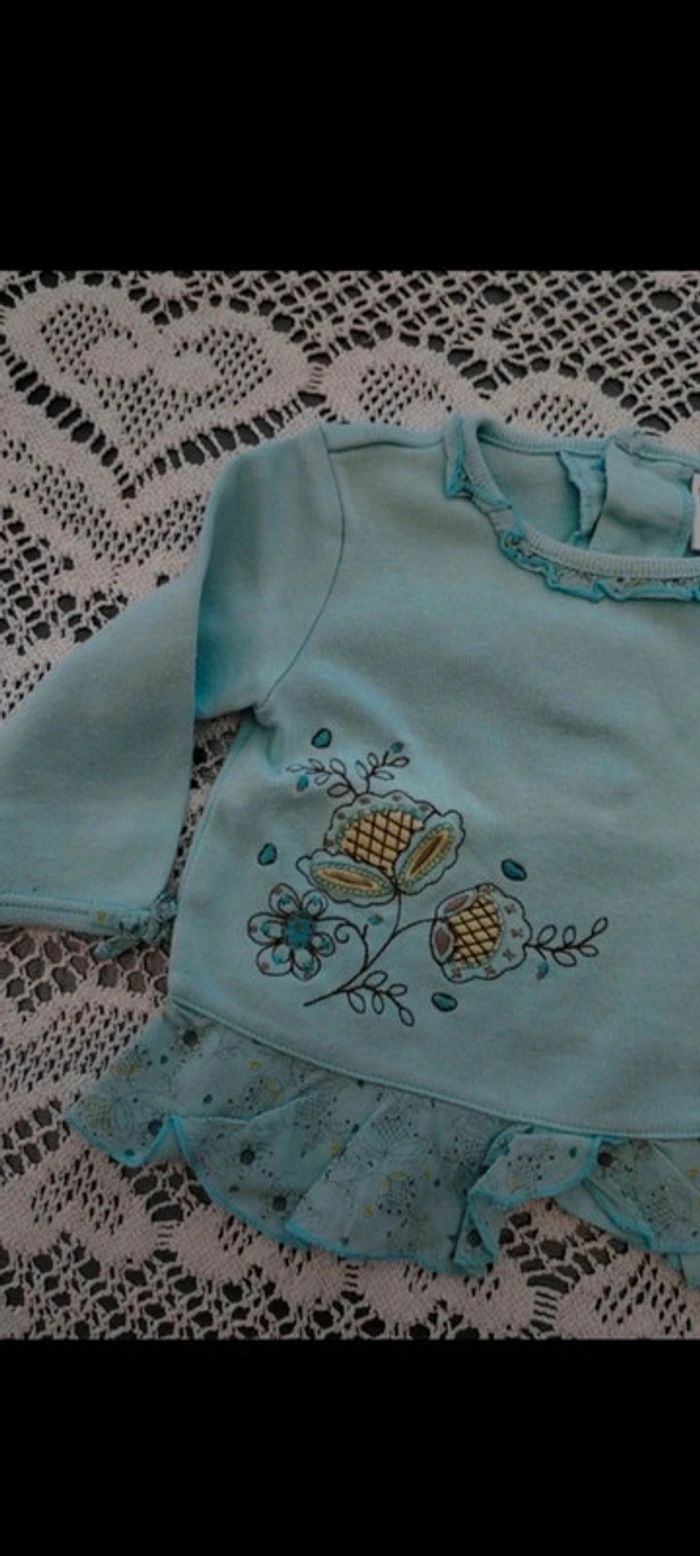 🩵Pull turquoise 6 mois - photo numéro 2
