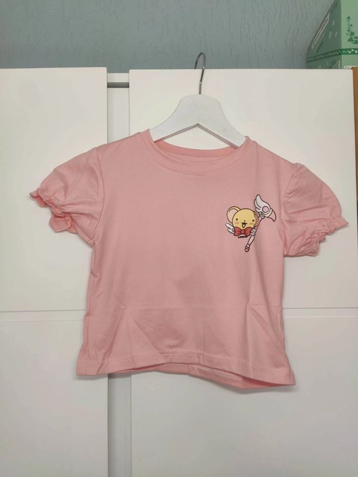 T-shirt rose Sakura card captor chasseuse de cartes - photo numéro 2