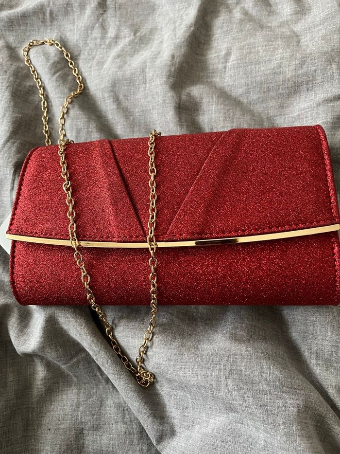 Pochette rouge argenté - photo numéro 3