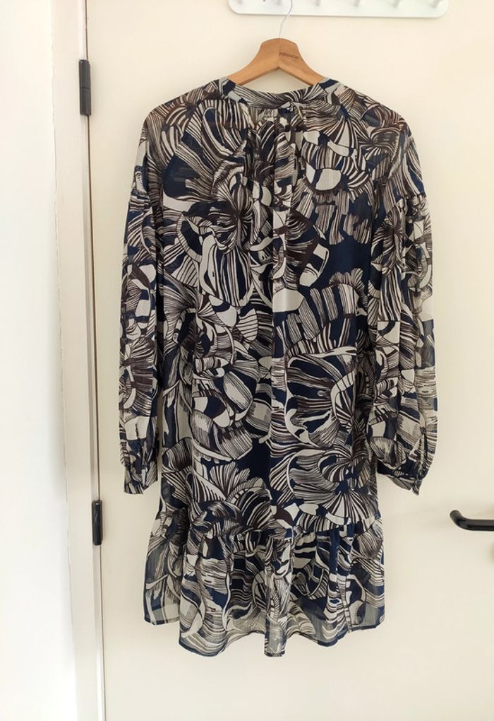 Belle robe légère Esprit bleue et grise motifs abstraits 38 comme neuve - photo numéro 8