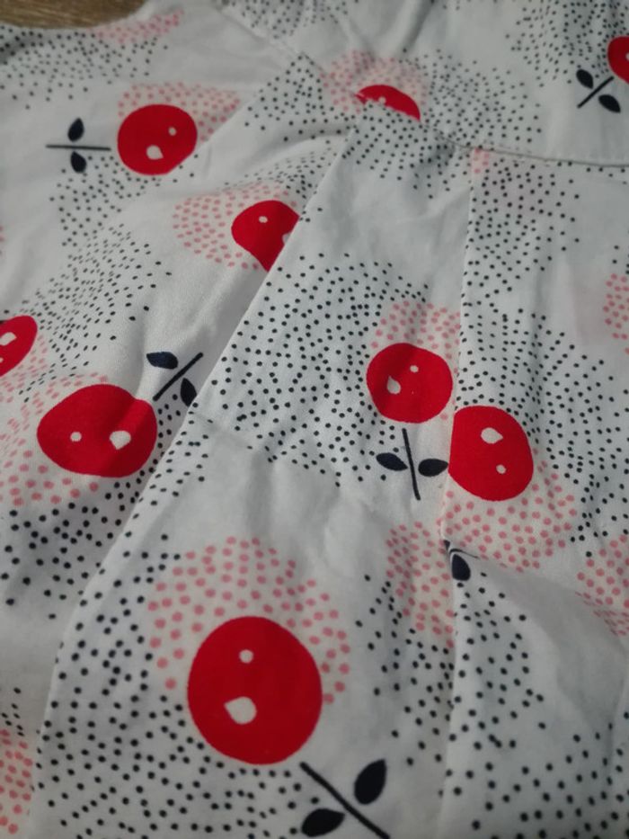 Robe legging bébé fille 6 mois obaibi cerise neuve - photo numéro 2