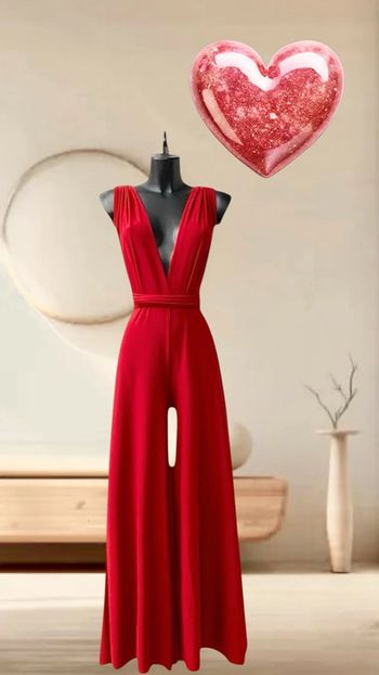 Combi rouge très glamour dos nu