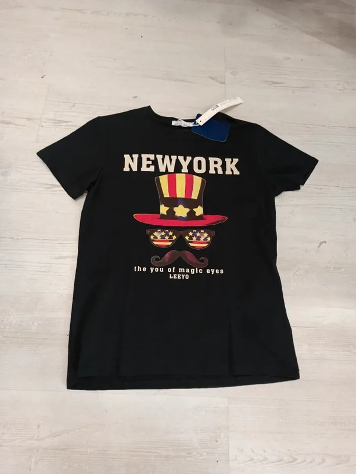 Tee shirt noir flocage homme