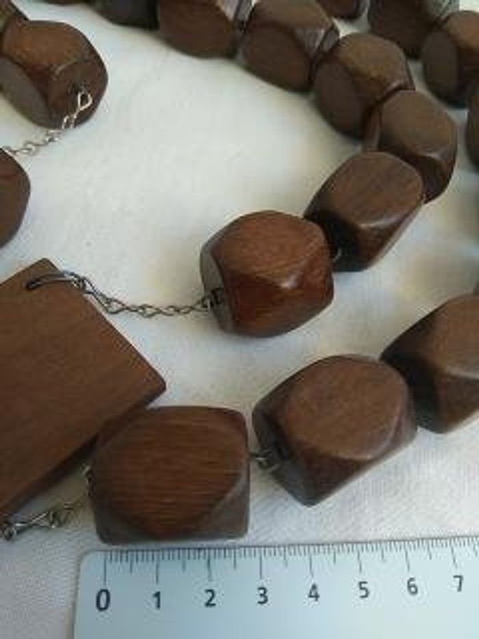 Croix chapelet ancien en bois grande dimension - photo numéro 8