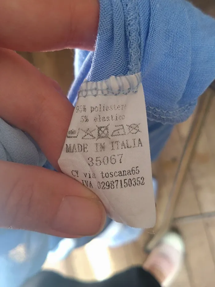 Robe mi longue Gisella t 36 38 bleu ciel, dos nu, plissée chic, mariage/cocktail - photo numéro 7