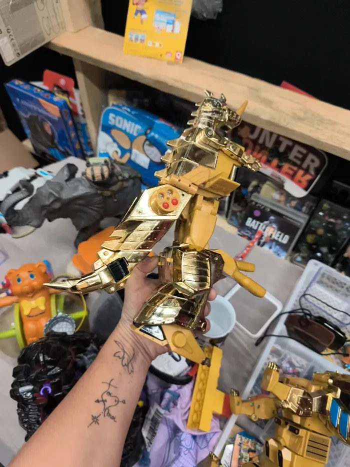 Robot boot Takara 1995 dinosaure rex doré golden or brave goldran nagoya dragon power transformers - photo numéro 15