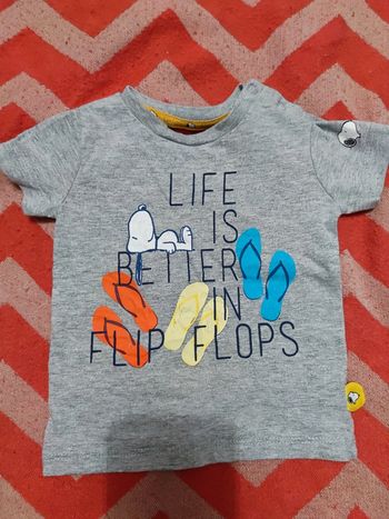 T-shirt Snoopy life is better in flip flop T.3 mois