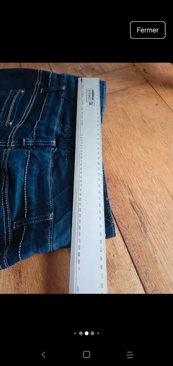 Pantalon Jeans, neuf avec strass taille M en 40/42 - photo numéro 6