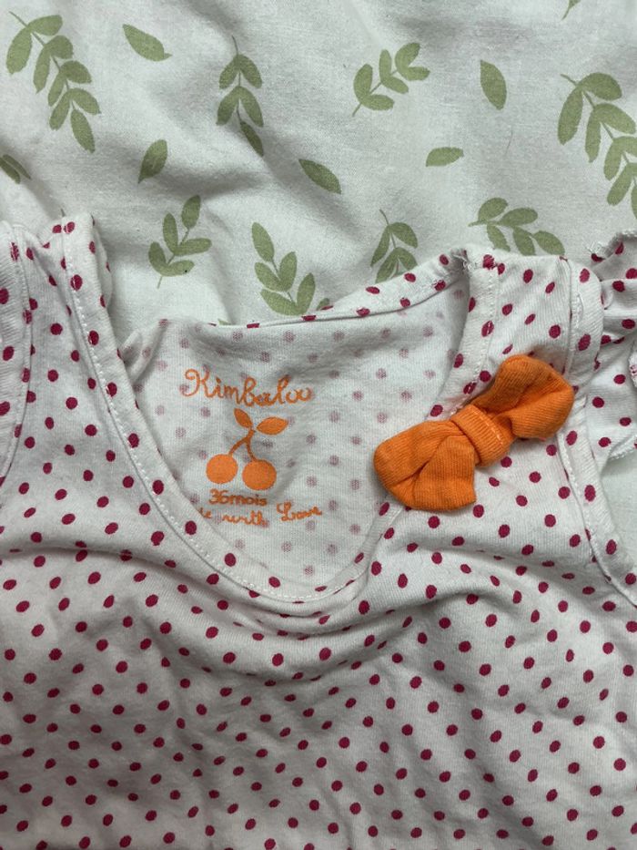 débardeur blanc à pois rose kimbaloo 36 mois - photo numéro 4